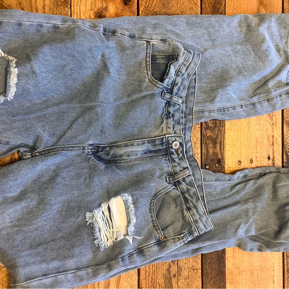 Women's Distressed Blue Jeans